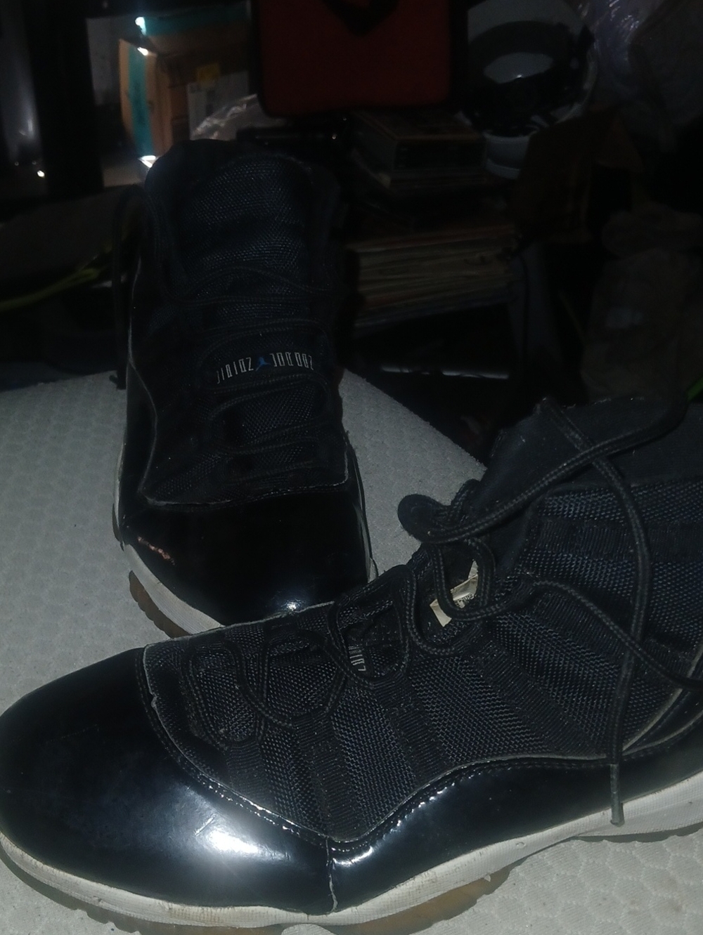 Jordan Men's Black and White High-Top Athletic Sneakers